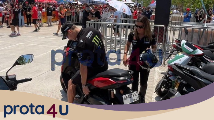 **Act of Service Quartararo: Beri Helm dan Turunkan Footstep buat Boncenger Wanita** di MotoGP Mandalika 2025