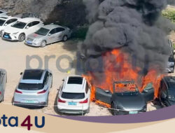 Waduh! Mobil Listrik Baru 1,5 Bulan Jadi Korbán Api, 1.066 Km Jarak Tempuh